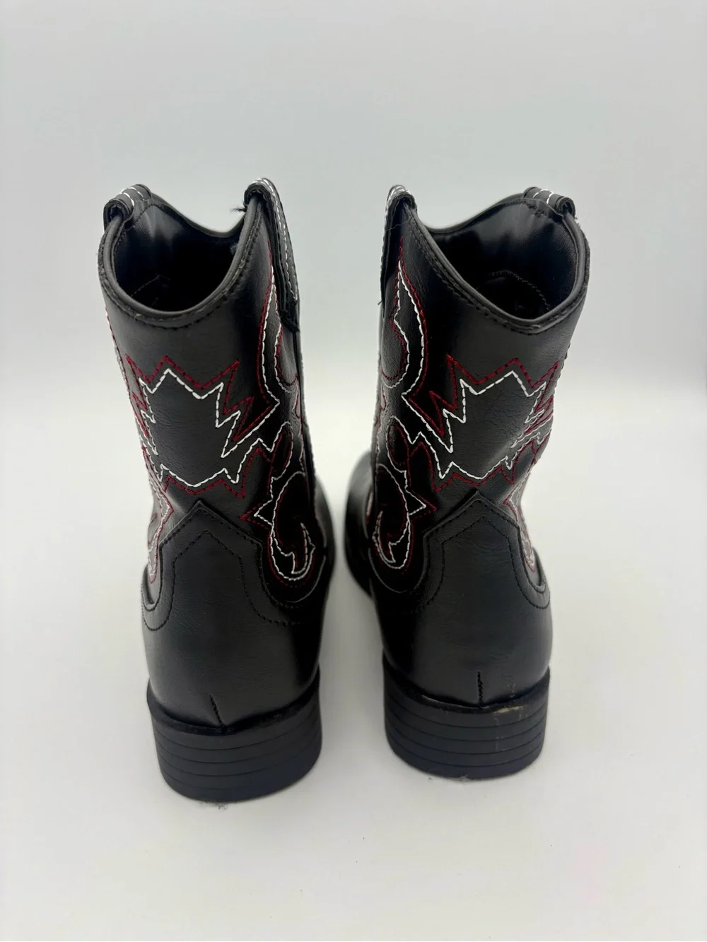 NEW Wonder Nation Toddler & Boys Cowboy Western Boots Black Red Costume Size 12
